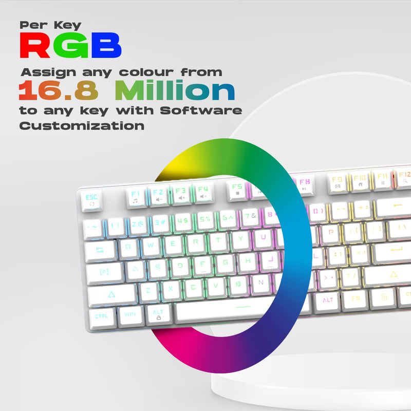 COSMIC BYTE CB - GK - 37 FIREFLY (WHITE) GAMING KEYBOARD RGB RED SWITCH WHITE - SWIFT PERIPHERALS1084403