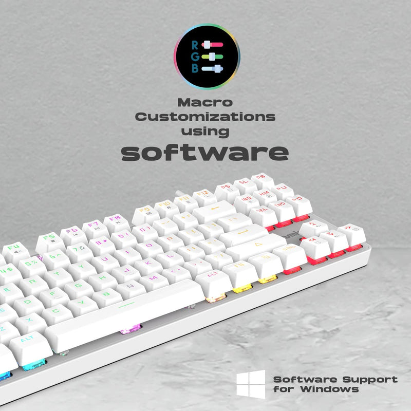 COSMIC BYTE CB - GK - 37 FIREFLY (WHITE) GAMING KEYBOARD RGB RED SWITCH WHITE - SWIFT PERIPHERALS1084403