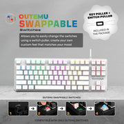 COSMIC BYTE CB - GK - 37 FIREFLY (WHITE) GAMING KEYBOARD RGB RED SWITCH WHITE - SWIFT PERIPHERALS1084403