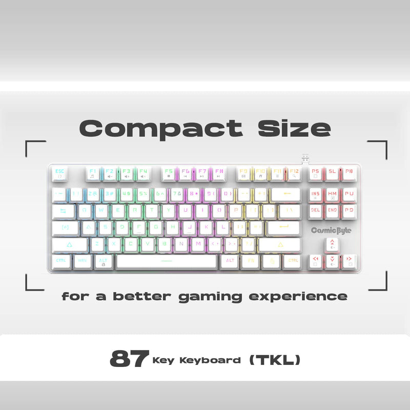 COSMIC BYTE CB - GK - 37 FIREFLY (WHITE) GAMING KEYBOARD RGB RED SWITCH WHITE - SWIFT PERIPHERALS1084403