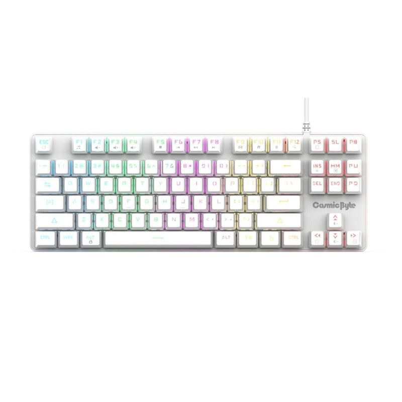 COSMIC BYTE CB - GK - 37 FIREFLY (WHITE) GAMING KEYBOARD RGB RED SWITCH WHITE - SWIFT PERIPHERALS1084403