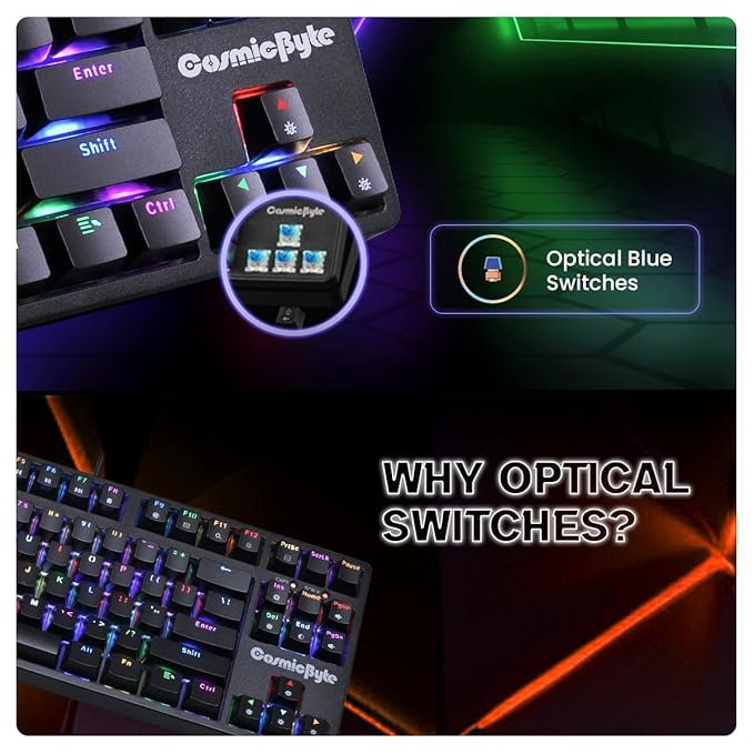 COSMIC BYTE CB - GK - 38 TRINITY (BLACK) GAMING KEYBOARD RGB BLUE SWITCH - SWIFT PERIPHERALS1088745