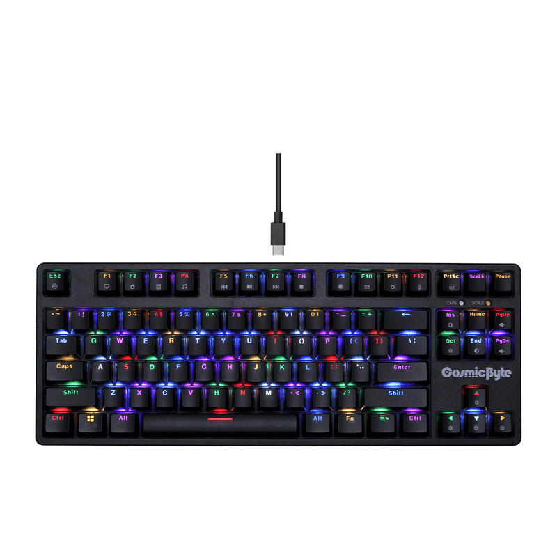 COSMIC BYTE CB - GK - 38 TRINITY (BLACK) GAMING KEYBOARD RGB BLUE SWITCH - SWIFT PERIPHERALS1088745