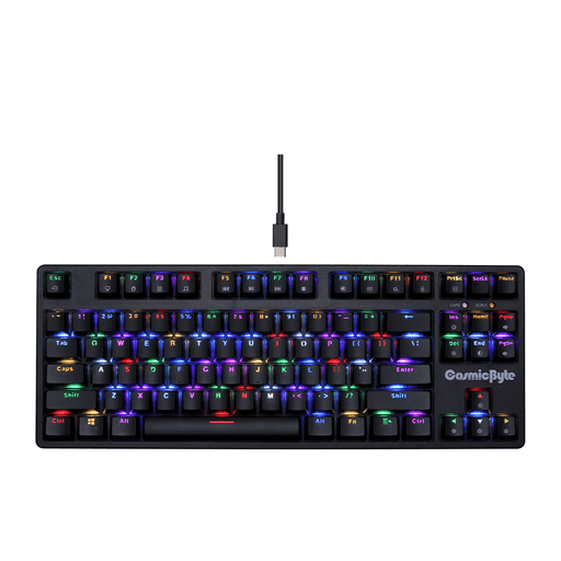 COSMIC BYTE CB - GK - 38 TRINITY (BLACK) GAMING KEYBOARD RGB BLUE SWITCH - SWIFT PERIPHERALS1088745
