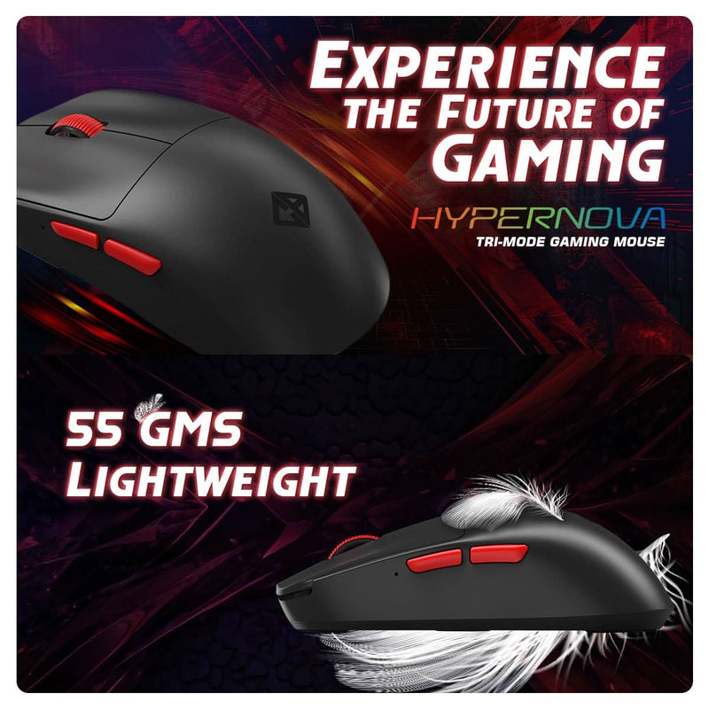 COSMIC BYTE HYPERNOVA TRI - MODE GAMING MOUSE WIRELESS (BLACK) - SWIFT PERIPHERALS1093179