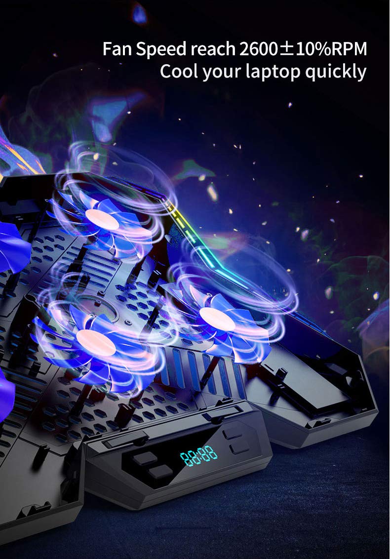 COSMIC BYTE METEOROID RGB COOLING PAD BLACK/BLUE - SWIFT PERIPHERALS1084019