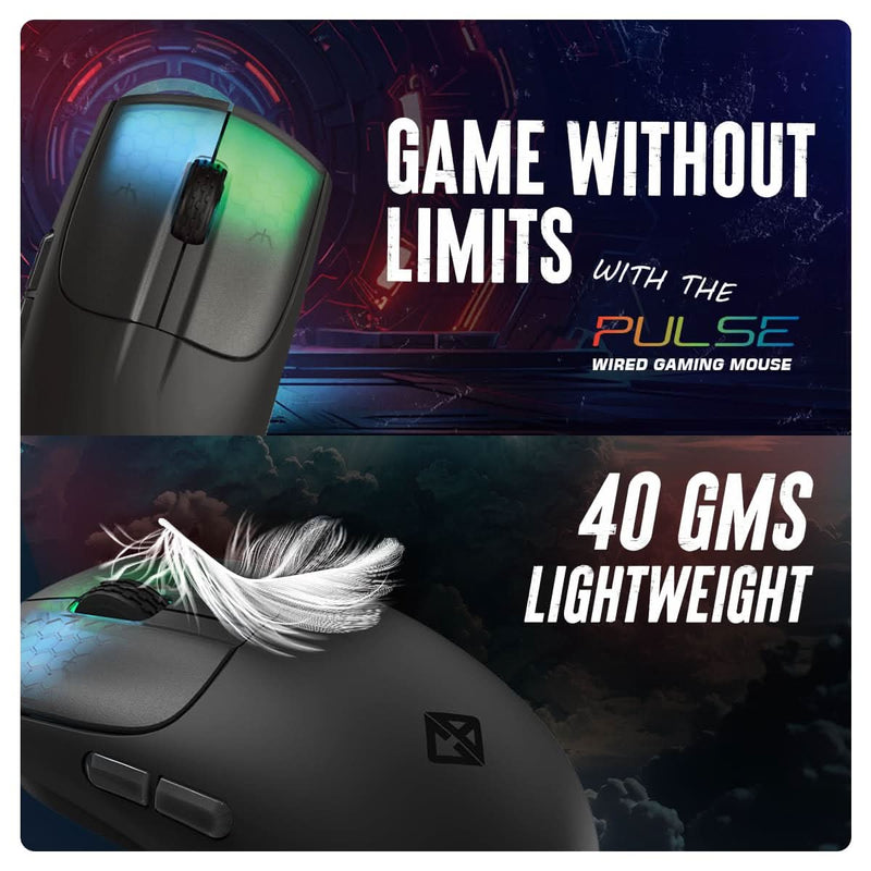 COSMIC BYTE PULSE WIRED RGB GAMING MOUSE (BLACK) - SWIFT PERIPHERALS1094267