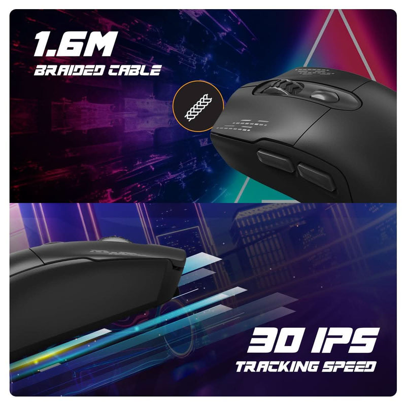 COSMIC BYTE RAPTOR DUAL MODE RGB MOUSE (BLACK) - SWIFT PERIPHERALS1092883