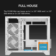 Cougar FV150 mini RGB White Mini Tower Cabinet - SWIFT PERIPHERALS1097033
