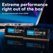 Crucial 16GB DDR5 RAM 5600MHz CL46 SODIMM Laptop Memory - Black - SWIFT PERIPHERALSCT16G56C46S5