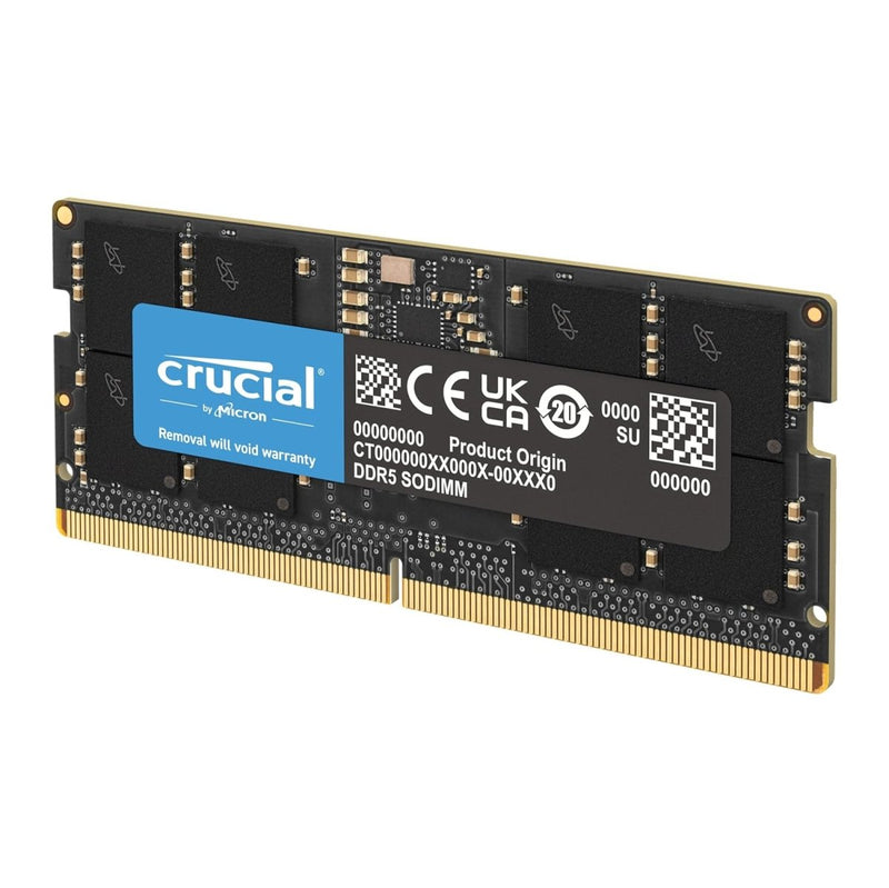 Crucial 16GB DDR5 RAM 5600MHz CL46 SODIMM Laptop Memory - Black - SWIFT PERIPHERALSCT16G56C46S5