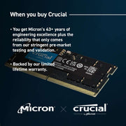 Crucial 32GB DDR5 4800MHz SODIMM Laptop Memory - SWIFT PERIPHERALSCT32G48C40S5