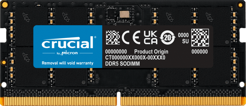 Crucial 32GB DDR5 4800MHz SODIMM Laptop Memory - SWIFT PERIPHERALSCT32G48C40S5