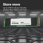 CRUCIAL E100 1TB PCIE GEN4 2280 NVME M.2 SSD CT1000E100SSD8 - SWIFT PERIPHERALS1092452