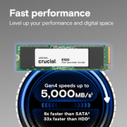 CRUCIAL E100 480GB PCIE GEN4 2280 NVME M.2 SSD CT480E100SSD8 - SWIFT PERIPHERALS1092855