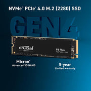 Crucial P3 Plus 1TB M.2 NVMe PCIe 4.0 Internal Solid State Drive - SWIFT PERIPHERALSCT1000P3PSSD8