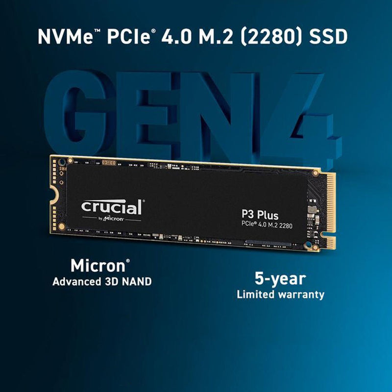Crucial P3 Plus 4TB M.2 NVMe PCIe 4.0 Internal Solid State Drive - SWIFT PERIPHERALSCT4000P3PSSD8