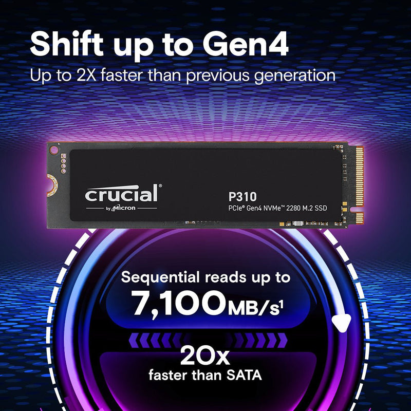 Crucial P310 2TB PCIe Gen4 NVMe M.2 2280 Internal Solid State Drive - SWIFT PERIPHERALSCT2000P310SSD8