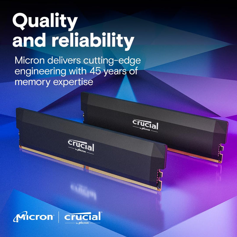 CRUCIAL PRO 32GB KIT (2X16GB) DDR5 - 6400 UDIMM CL38 RAM CP2K16G64C38U5B - SWIFT PERIPHERALS1095818