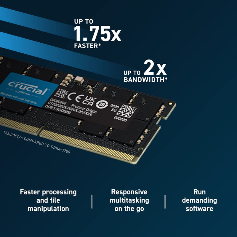 Crucial RAM 64GB Kit 2x32GB DDR5 5600 MHz Laptop Memory SODIMM - SWIFT PERIPHERALSCT2K32G56C46S5