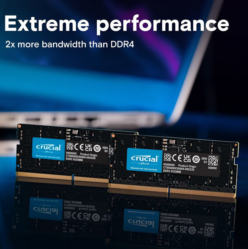 Crucial RAM 96GB Kit 2x48GB DDR5 5600 MHz SODIMM CL46 Laptop Memory - SWIFT PERIPHERALSCT2K48G56C46S5