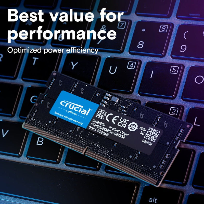 Crucial RAM 96GB Kit 2x48GB DDR5 5600 MHz SODIMM CL46 Laptop Memory - SWIFT PERIPHERALSCT2K48G56C46S5