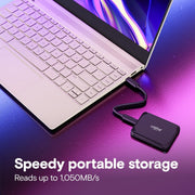 Crucial X9 2TB 2.5" USB Type C External Portable Solid State Drive - Black - SWIFT PERIPHERALSCT2000X9SSD9