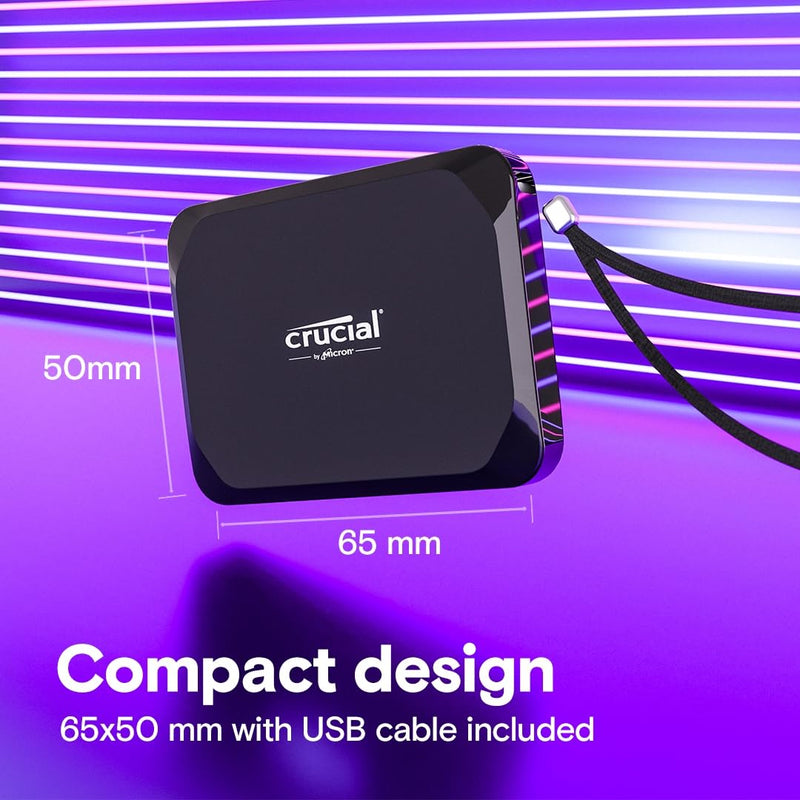 Crucial X9 2TB 2.5" USB Type C External Portable Solid State Drive - Black - SWIFT PERIPHERALSCT2000X9SSD9