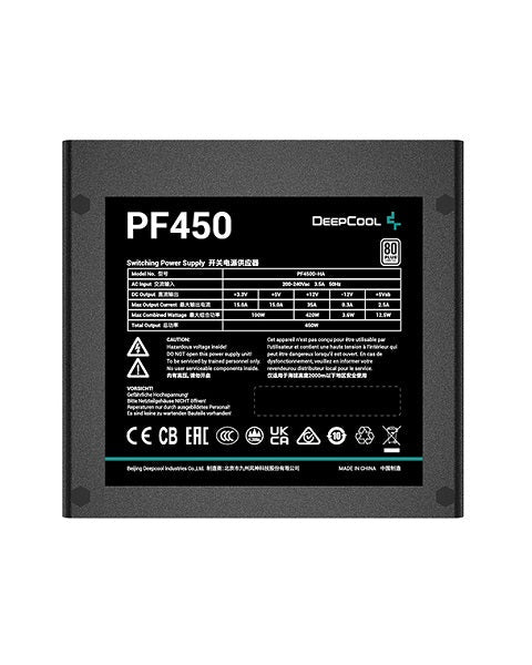 DEEPCOOL 450W PF450D 80 PLUS STANDARD NON MODULAR SMPS - SWIFT PERIPHERALS1081784