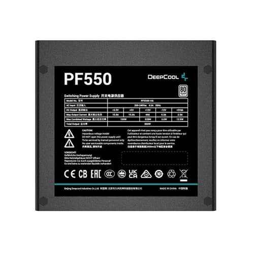 DEEPCOOL 550W PF550D 80 PLUS STANDARD NON MODULAR SMPS - SWIFT PERIPHERALS1081783