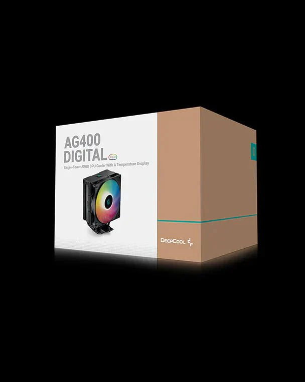 DEEPCOOL AG400 ARGB DIGITAL BLACK 120MM CPU COOLER (R - AG400 - BKADMN - G - 1) - SWIFT PERIPHERALS1094480