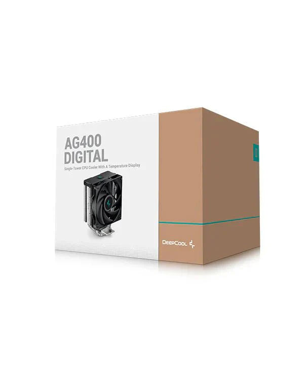 DEEPCOOL AG400 DIGITAL 120MM ARGB BLACK CPU AIR COOLER (R - AG400 - BKNDMN - G - 1) - SWIFT PERIPHERALS1094481