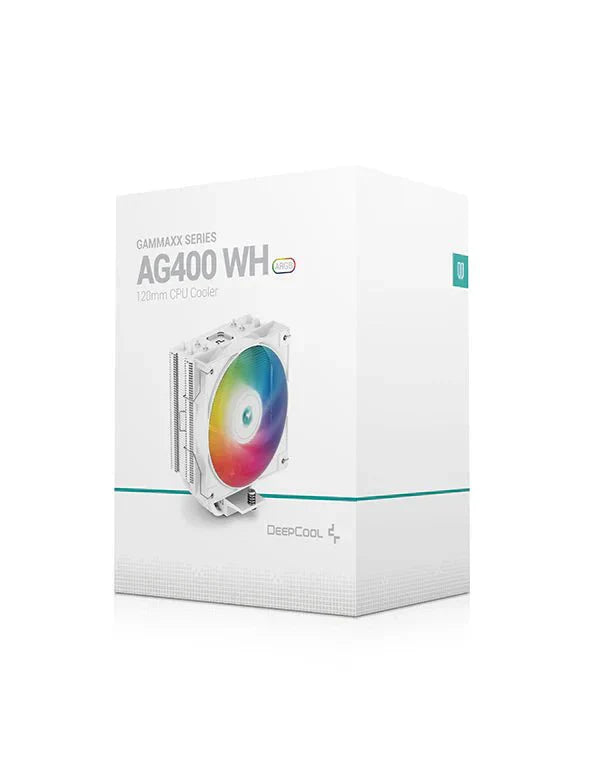 DEEPCOOL AG400 WH ARGB SINGLE TOWER 120MM CPU COOLER R - AG400 - WHANMC - G - 2 - SWIFT PERIPHERALS1091672