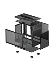 DeepCool CH160 Portable High Airflow Mini - ITX Computer Case Mini - Tower Gaming Cabinet - Black - SWIFT PERIPHERALSR-CH160-BKNGI0-G-1