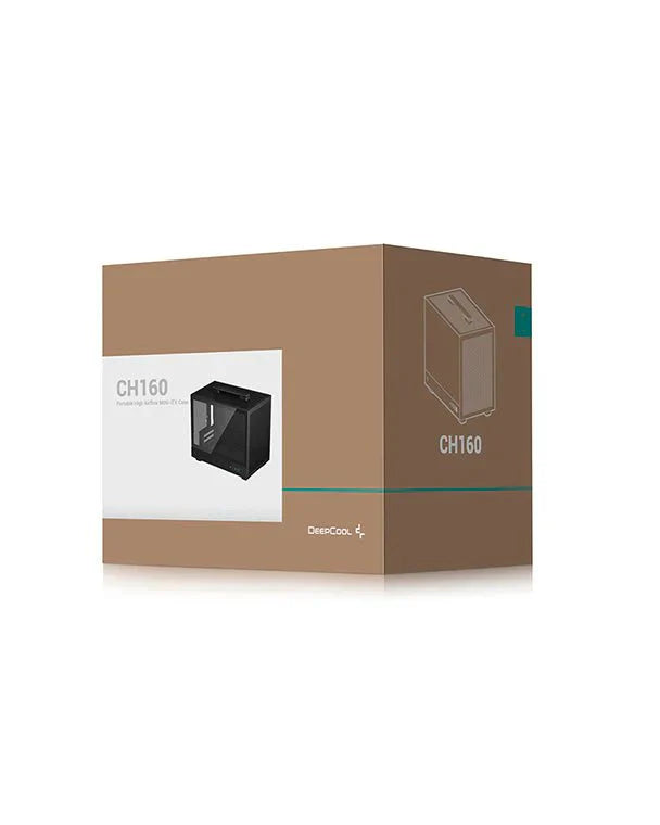 DeepCool CH160 Portable High Airflow Mini - ITX Computer Case Mini - Tower Gaming Cabinet - Black - SWIFT PERIPHERALSR-CH160-BKNGI0-G-1