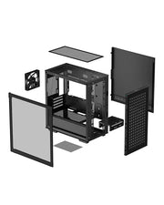 Deepcool CH370 Minimalistic M - ATX Tempered Glass Side Panel Mini - Tower Cabinet - Black - SWIFT PERIPHERALSR-CH370-BKNAM1-G-1