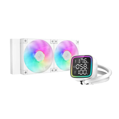 DEEPCOOL LD240 WH RGB ALL IN ONE 240MM CPU LIQUID COOLER WITH LED DIGITAL DISPLAY (R - LD240 - WHDMMN - G - 1) - SWIFT PERIPHERALSCooler-086