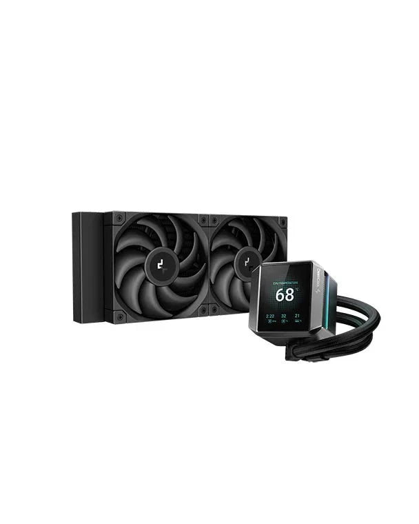 DEEPCOOL MYSTIQUE 240 LCD 240MM AIO LIQUID COOLER BLACK (R - LX550 - BKDSNC - G - 1) - SWIFT PERIPHERALSCooler-105