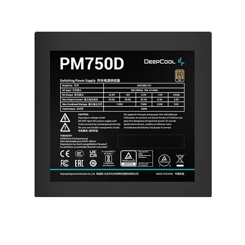 DEEPCOOL PM750D 750W Non - Modular 80 Plus Gold SMPS Power Supply - SWIFT PERIPHERALSPM750D