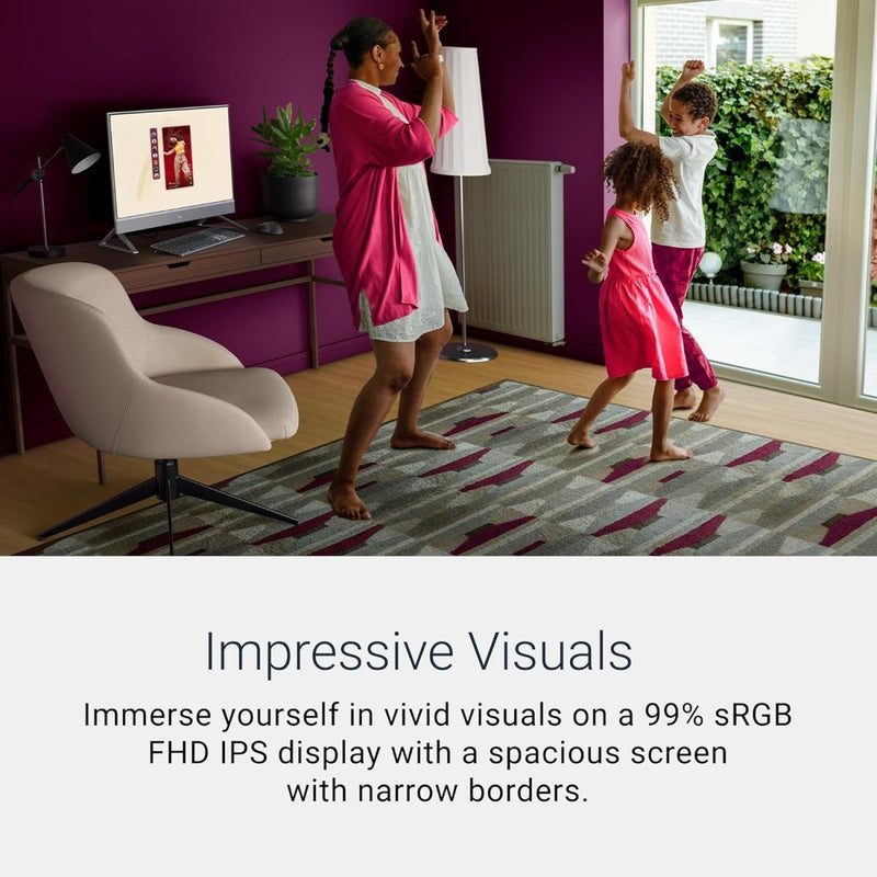 DELL 24 ALL - IN - ONE DESKTOP EC24250 - 23.8 - INCH FHD TOUCH DISPLAY, INTEL CORE 5 PROCESSOR 120U, INTEL GRAPHICS, 16GB DDR5 RAM, 512GB SSD, WINDOWS 11 HOME WHITE - SWIFT PERIPHERALS1094625