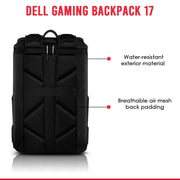 Dell GM1720PM Gaming Lite 17" Laptop Backpack with Water Resistant Exterior and Reflective Front - SWIFT PERIPHERALS460-BCZG
