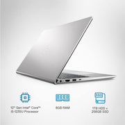 DELL INSPIRON 15 - 3520(M) [CI5 - 1235U 12TH GEN/8GB DDR4/512GB SSD/NO DVD/WIN11 HOME+MSO/15.6 INCH/INTEGRATED GRAPHICS/1 YEAR/SILVER] - SWIFT PERIPHERALS1082955
