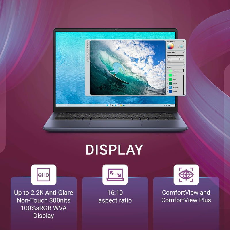 DELL INSPIRON 5440, INTEL CORE I5 - 1334U, 13TH GEN, 16GB RAM, 512GB SSD, FHD, 14"/35.56CM, WINDOWS 11, MS OFFICE 21, ICE BLUE, 1.54KG, BACKLIT KEYBOARD - SWIFT PERIPHERALS1094786