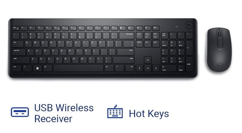 DELL KM3322W WIRELESS USB KEYBOARD AND MOUSE COMBO - BLACK - SWIFT PERIPHERALS107181
