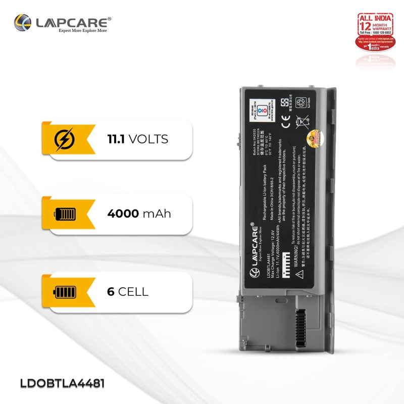 Dell Latitude D620 Series Compatible Laptop Battery 44Whr 4000mAh 11.1V 6 Cell - SWIFT PERIPHERALSLDOBTLA4481