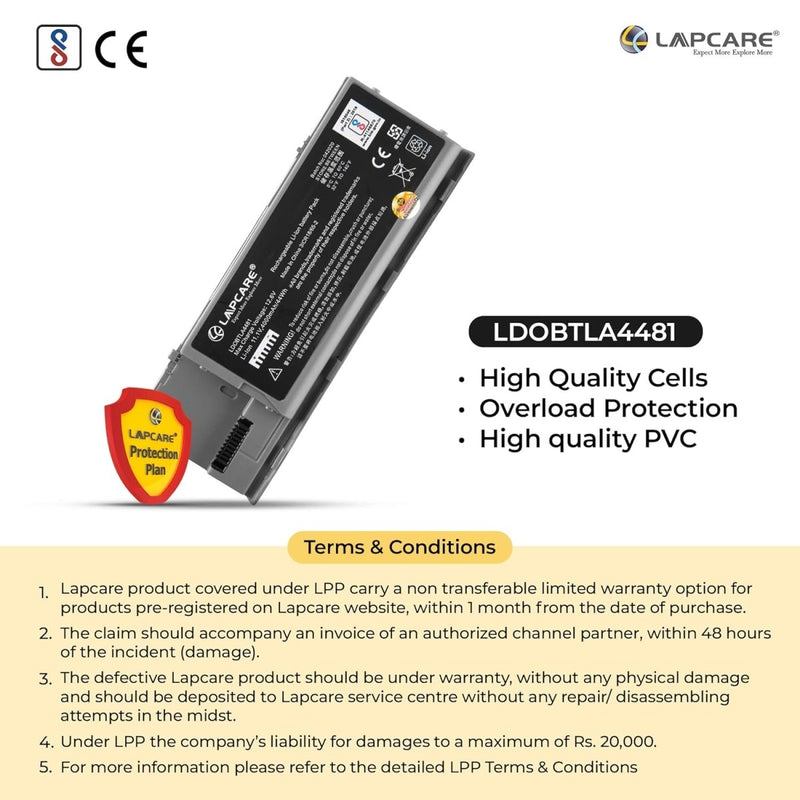 Dell Latitude D620 Series Compatible Laptop Battery 44Whr 4000mAh 11.1V 6 Cell - SWIFT PERIPHERALSLDOBTLA4481