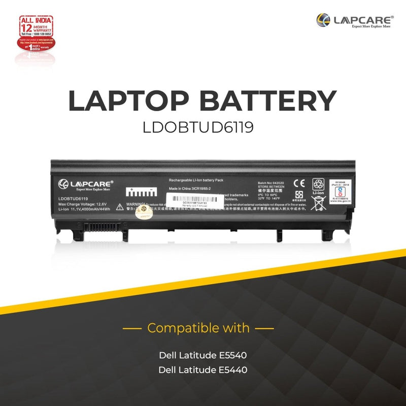 Dell Latitude E5440 & E5540 Series Compatible Laptop Battery 4000mAh 11.1V 6 - Cell - SWIFT PERIPHERALSLDOBTUD6119