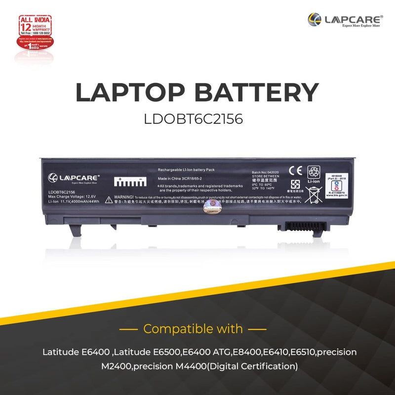Dell Latitude E6400 Series Compatible Laptop Battery 4000mAh 11.1V 6 Cell - SWIFT PERIPHERALSLDOBT6C2156