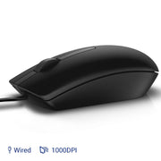 Dell MS116 1000 DPI Wired Optical Ergonomic Mouse - SWIFT PERIPHERALSMS116BK
