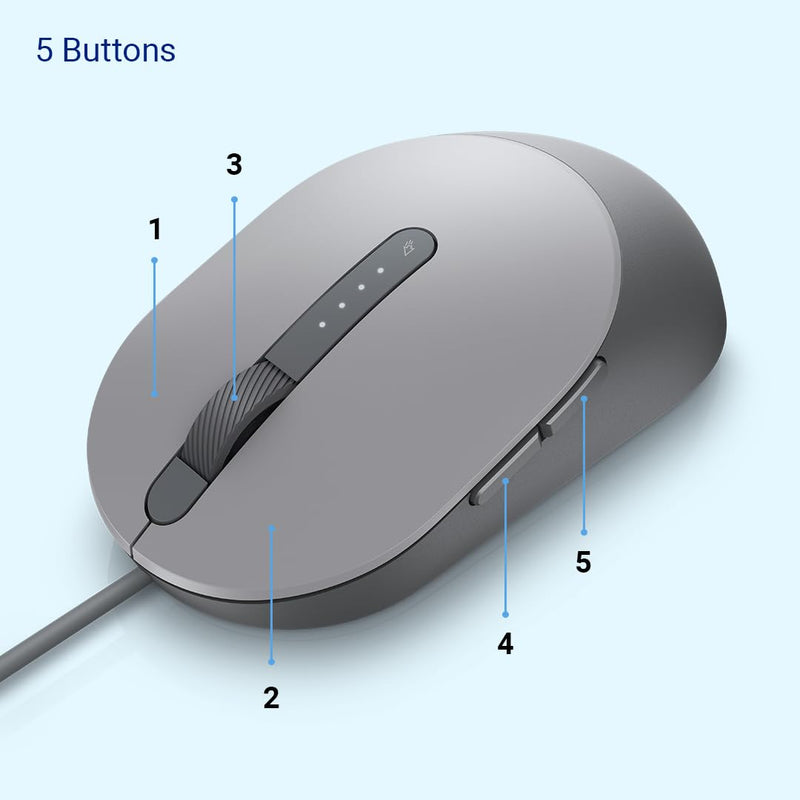Dell MS3220 USB 2.0 3200DPI Ambidextrous Wired Laser Mouse - Titan Grey - SWIFT PERIPHERALS570-ABDT